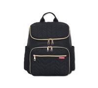 SONARIN Léger Spacieux Sac à Dos à Langer Bébé,Multifonctionnel Imperméable Sac à Langer avec Matelas à Changer,Sacs de Maternité Sacs à Couches avec 2 Poches Isolées(Noir+Or)