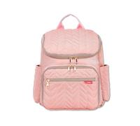 SONARIN Léger Spacieux Sac à Dos à Langer Bébé,Multifonctionnel Imperméable Sac à Langer avec Matelas à Changer,Sacs de Maternité Sacs à Couches avec 2 Poches Isolées(Rose+Or)