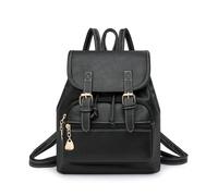 SONARIN Mini Sac à Dos Femme,Mode PU Sacs à Loisir Sacs d'École Cartable Filles,Léger Antivol Sac à Dos Dames pour Voyage Travail Collège(Noir)