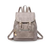 SONARIN Mini Sac à Dos Femme,Mode PU Sacs à Loisir Sacs d'École Cartable Filles,Léger Antivol Sac à Dos Dames pour Voyage Travail Collège(Gris)