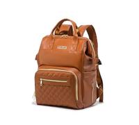 SONARIN Mode PU Sac à Dos à Langer Bébé,Multifonctionnel Imperméable Sac à Langer avec Poches Isolées,Portables Sacs de Maternité Sacs à Couches avec Crochets de Poussette(Marron)