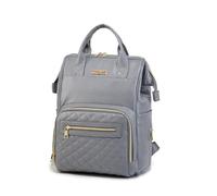 SONARIN Mode PU Sac à Dos à Langer Bébé,Multifonctionnel Imperméable Sac à Langer avec Poches Isolées,Portables Sacs de Maternité Sacs à Couches avec Crochets de Poussette(Gris)