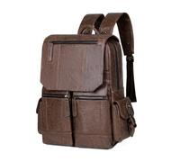 SONARIN Mode PU Sac à Dos Homme,Grande Capacité Imperméable Sac à Dos Ordinateur Portable Sacs de Voyage Sacs à Loisir pour Travail École Collège(Café)