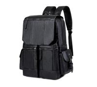 SONARIN Mode PU Sac à Dos Homme,Grande Capacité Imperméable Sac à Dos Ordinateur Portable Sacs de Voyage Sacs à Loisir pour Travail École Collège(Noir)