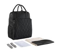 SONARIN Multifonction Élégant Sacs à Dos à Langer pour Bébé,Sacs à Langer Grande Capacité Imperméable Sac à Couches de Voyage Portable avec Matelas à Langer & Crochets de Poussette(Noir)