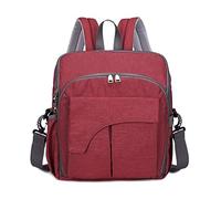 SONARIN Multifonction Imperméable Sac à Dos à Langer pour Bébé,Avant Siège pour bébé, interface USB,Sac à langer avec sacs isolants bouteille,Grande Capacité, Lavable en Machine,Résistant(Rouge)
