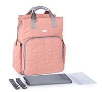 SONARIN Multifonction Imperméable Sac à Dos à Langer pour Bébé,matelas à langer,Sac à Couches,Sac antichoc pour ordinateur, Sacs isothermes pour bouteilles,Grande Capacité, Lavable en Machine(Rose)