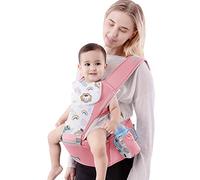 SONARIN Multifonction Porte-bébé avec Siège à Hanche,Coton Porte Bébé Ergonomique Avant et Arrière Porte-bébé Respirant avec Bavoir Salive,Multiposition pour Nouveau-né Enfant 0-36 Mois(Rose)