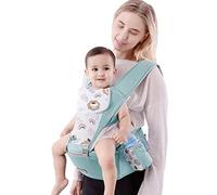 SONARIN Multifonction Porte-bébé avec Siège à Hanche,Coton Porte Bébé Ergonomique Avant et Arrière Porte-bébé Respirant avec Bavoir Salive,Multiposition pour Nouveau-né Enfant 0-36 Mois(Vert)