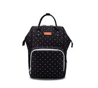 SONARIN Multifonction Sac à Dos à Langer Bébé étanche,Sac à Couches, Organisateur de Sac à Dos de Voyage Avec Des Sacs Isolés par Bouteille,Interface USB,Grande Capacité,Idéal Cadeau(Noir & Point)