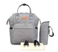 SONARIN Multifonction Sac à Dos à Langer pour Bébé,matelas à langer,Imperméable, Grande Capacité,Sac à Couches, Organisateur de Sac à Dos de Voyage,Élégant et Résistant,Idéal Cadeau(Gris)