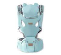 SONARIN Multifonctionnel 3-en-1 Porte-bébé avec Siège à Hanche,Porte Bébé Ergonomique Respirant Avant et Arrière Porte-bébé Echarpe de Portage Multiposition pour 0-36 Mois(Bleu Clair)