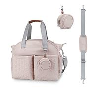 SONARIN Multifonctionnel Élégant Sac à Langer pour Bébé Fourre-tout,Grande Capacité Imperméable Sac Bandoulière à Langer Sac de Maternité Sac à Couches de Voyage avec Sac à Tétine(Rose)