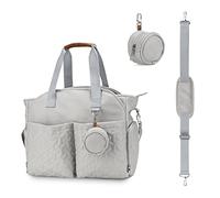 SONARIN Multifonctionnel Élégant Sac à Langer pour Bébé Fourre-tout,Grande Capacité Imperméable Sac Bandoulière à Langer Sac de Maternité Sac à Couches de Voyage avec Sac à Tétine(Gris)