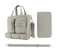 SONARIN Multifonctionnel Grande Capacité Sac à Langer pour Bébé Fourre-tout,Imperméable Sac Bandoulière à Langer Sac de Maternité Sac à Couches de Voyage avec Matelas à Langer(Kaki)