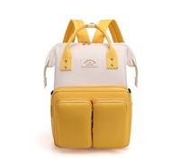 SONARIN Multifonctionnel Portable Sac à Dos à Langer pour Bébé,Grande Capacité Imperméable Sac à Langer Sac de Maternité Sac à Couches de Voyage avec Crochets de Poussette(Jaune)