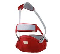 SONARIN Multifonctionnel Respirant Porte-bébé Siège de Hanche,Ergonomique Porte Bébé Ventral Tabouret de Taille avec Ceinture de Sécurité & Bandoulière pour Tout-Petit 3-36 Mois(Rouge)