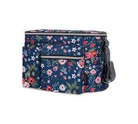 SONARIN Multifonctionnel Sac de Rangement pour Poussette,Grande Capacité Imperméable Organisateur de Poussette Landau Universel Sac de Rangement pour Landau Portable Sac de Maman(Fleurs)