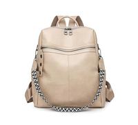 SONARIN Polyvalent Mode Sac à Dos Femme,Vintage PU Sac à Dos Loisir pour Dames Sacs d'École Cartable Filles,Sacs à Bandoulière Convertible pour Collège Travail Voyage(Beige)