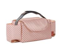 SONARIN Portable Sac de Rangement pour Poussette,Organisateur de Poussette Sac de Landau Multifonctionnel Imperméable Sac de Rangement pour Landau Universel avec Porte-Gobelets(Rose)