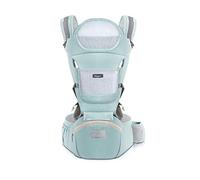 SONARIN Porte-bébé ergonomique avec Siège de Hanche/Pur coton, support de tête, multiposition: dorsal, ventral, réglable pour nouveau-né et enfant de 0 à 36 mois (jusqu'à 30 kg) Vert