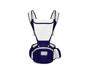 SONARIN Porte-bébé Respirant Multifonction avec Siège à Hanche,Porte Bébé Ergonomique Avant et Arrière Porte-bébé Echarpe de Portage Multiposition pour Nouveau-né Enfant 0-36 Mois(Bleu Foncé)