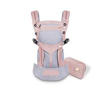 SONARIN Porte-bébé Respirant Premium,avec sac de rangement,Capot Écran solaire, Ergonomique,pour Nouveau-né à tout-petit (0-48 mois),charge maximale 20 kg,Support de tête(Rose)