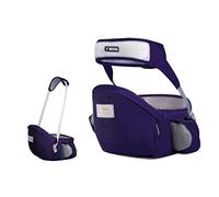 SONARIN Porte-bébé Siège de Hanche,Ergonomique Porte bébé Ventral Tabouret de Taille avec Ceinture de Sécurité & Bandoulière Simple Pur Coton Multi Positions pour Nouveau-né Tout-Petit(Bleu Foncé)