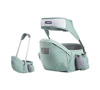 SONARIN Porte-bébé Siège de Hanche,Ergonomique Porte bébé Ventral Tabouret de Taille avec Ceinture de Sécurité & Bandoulière Simple Pur Coton Multi Positions pour Nouveau-né Tout-Petit(Vert)