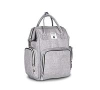 SONARIN Premium Sac à Dos à Langer Bébé étanche Avec Sangle de Poussette,Sac à Couches, Organisateur de Sac à Dos de Voyage Avec Des Sacs Isolés par Bouteille,Grande Capacité, élégant et Durable(Gris)