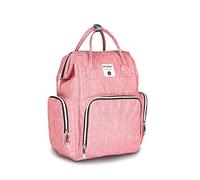 SONARIN Premium Sac à Dos à Langer Bébé étanche Avec Sangle de Poussette,Sac à Couches, Organisateur de Sac à Dos de Voyage Avec Des Sacs Isolés par Bouteille,Grande Capacité, élégant et Durable(Rose)