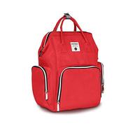 SONARIN Premium Sac à Dos à Langer Bébé étanche Avec Sangle de Poussette,Sac à Couches,Organisateur de Sac à Dos de Voyage Avec Des Sacs Isolés par Bouteille,Grande Capacité,élégant et Durable(Rouge)