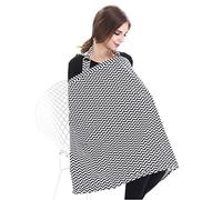 SONARIN Rayure Couvertures d'allaitement de Qualité Supérieure,4 en 1 Multifonction,avec Sac de Rangement,écharpe d'allaitement,Respirant et Léger(Noir)