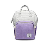 SONARIN Rayure Multifonction Sac à Dos à Langer Bébé étanche,Sac à Couches, Organisateur de Sac à Dos de Voyage Avec Des Sacs Isolés par Bouteille,Grande Capacité, Élégant,Idéal Cadeau(Violet Clair)