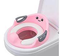SONARIN Réducteur de Toilette pour Enfants,Siège de Toilette Bébé Portable Rehausseur WC avec Coussin Amovible/Poignée/Dossier pour Garçons et Filles,Conception Antidérapants Ergonomique(Rose)