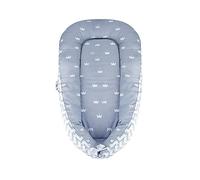 SONARIN Réducteur Lit bébé,cale Bebe pour lit Cocon Bebe Matelas,100% coton,avec oreiller,Portable,Respirant Baby Nest(Gris Couronne)