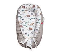 SONARIN Réducteur Lit bébé,cale Bebe pour lit Cocon Bebe Matelas,100% coton,avec oreiller,Portable,Respirant Baby Nest(Gris)