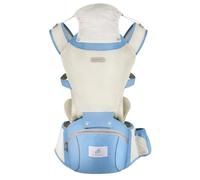 SONARIN Respirant Été Porte-Bébé avec Siège à Hanche,Multifonctionnel 3-en-1 Porte Bébé Ergonomique Avant et Arrière Porte-Bébé Echarpe de Portage pour Nouveau-Né 0-36 Mois(Bleu Clair)