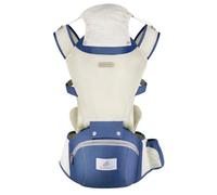 SONARIN Respirant Été Porte-Bébé avec Siège à Hanche,Multifonctionnel 3-en-1 Porte Bébé Ergonomique Avant et Arrière Porte-Bébé Echarpe de Portage pour Nouveau-Né 0-36 Mois(Bleu Foncé)