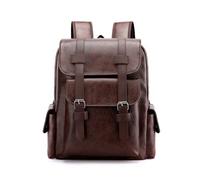 SONARIN Sac à Dos PU Imperméable - Ordinateur Portable 15,6 Pouces, Travail, Voyage, École, Loisir - Pour Homme et Femme (Marron Foncé)