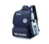 SONARIN Sac à Dos Scolaire Primaire avec Trousse,Léger Imperméable Sac à Dos Enfants Grande Capacité Sacs d'École Adolescents Sacs de Livre Cartables Garçons Filles(Bleu Foncé)