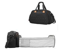 SONARIN Sac à Langer Bébé avec Lit Pliable, Bandoulière Imperméable Grande Capacité, Fourre-tout de Maternité pour Voyage avec Matelas à Langer (Noir)