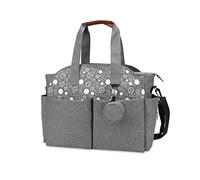 SONARIN Sac à Langer pour Bébé,Sac à Langer Bandoulière Bébé Multifonction Fourre-tout Sac de Maternité Sac à Couches de Voyage avec Sac à Tétine,Grande Capacité pour Maman et Papa(Gris)
