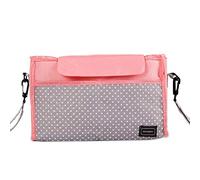 SONARIN Sac de Rangement pour Poussette,organisateur de poussette avec porte-gobelet, 2 x crochets pour landau(Rose)