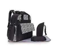 SONARIN Sacs à Dos à Langer pour Bébé Multifonction Portable,Sacs à Langer Grande Capacité Sac à Couches de Voyage avec Matelas à Langer & Sac à Bouteille Isotherme & Bandoulière(Noir)