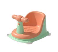 SONARIN Siège de Bain pour Bébé,Anneau de Bain Bébé Antidérapante Siège de Baignoire Siege de Douche Bebe Fauteuil de Bain avec Haut Dossier & 4 Ventouses pour Bébé 6-18 Mois(Orange)