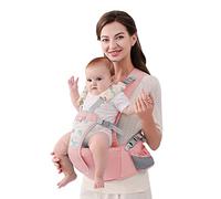 SONARIN Simple Porte-bébé Siège de Hanche, Multifonctionnel Respirant Avant Echarpe de Portage Ventral Ergonomique pour Nouveau-né 0-36 Mois (Rose)