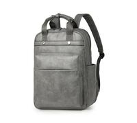 SONARIN Tendance PU Sac à Dos Femme,Grande Capacité Antivol Dames Sac à Dos Ordinateur Portable 15,6 Pouces,Polyvalents Sacs à Loisir pour École Travail Voyage(Gris)