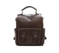 SONARIN Vintage Polyvalent Sac à Dos Femme,Mode PU Sac à Dos Loisir pour Dames Sacs d'École Cartable Filles,Sacs à Bandoulière Convertible pour Collège Travail Voyage(Marron Foncé)