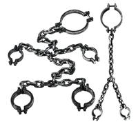 Sonarun Lot de 2 chaînes en plastique pour Halloween - Grande manille de prison - Manille de poignet - Menottes - Chaîne pour Halloween, fête costumée, accessoires hantés